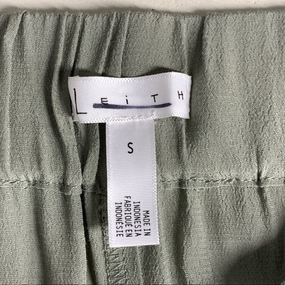 Leith Wide Leg High Waist Green Pants - Picture 9 of 11